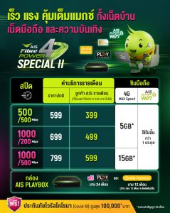 โปรโมชั่นเน็ตบ้านสำหรับลูกค้า AIS