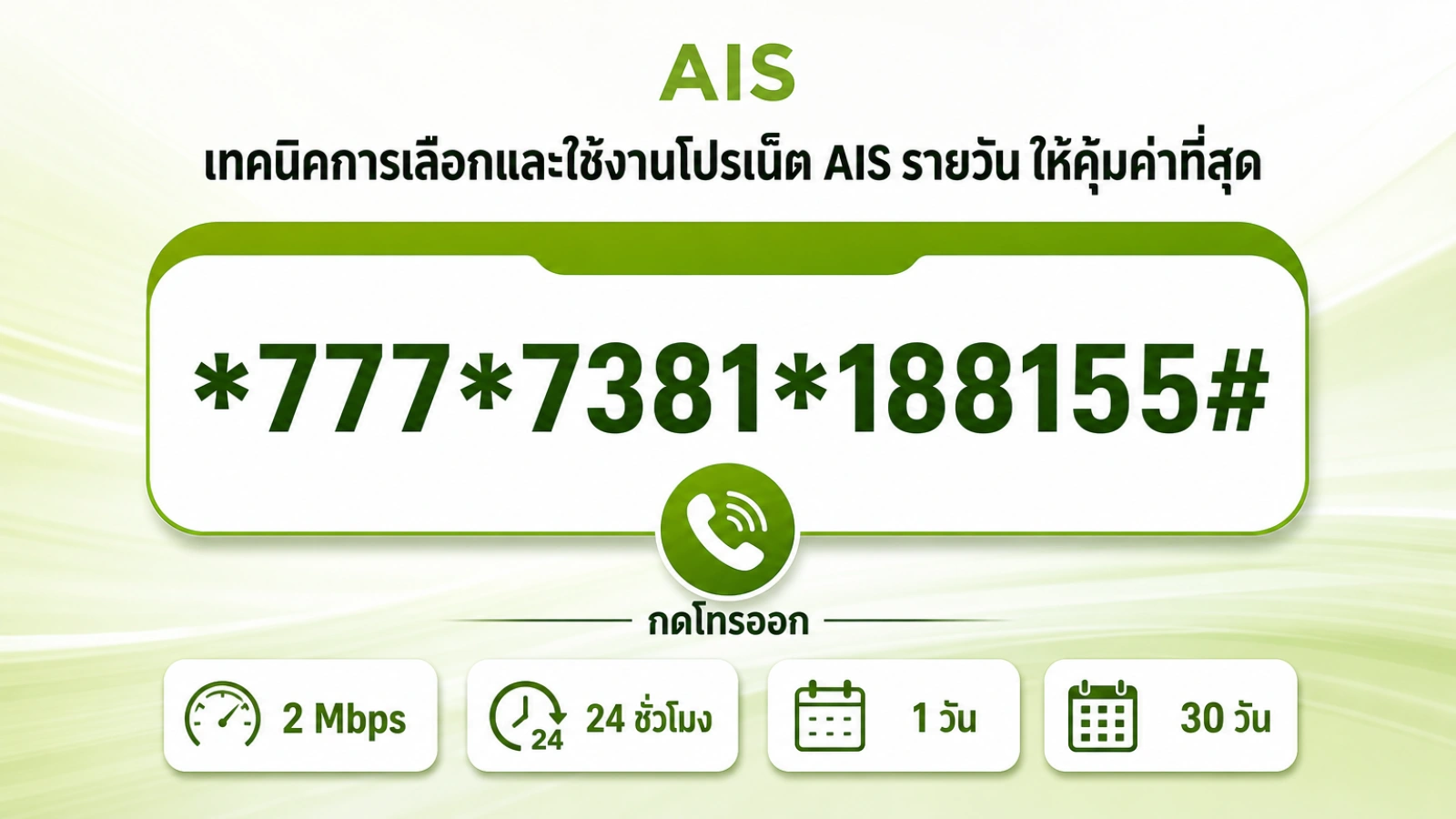 สรุปประเด็น เทคนิคการเลือกและใช้งานโปรเน็ต AIS รายวัน ให้คุ้มค่าที่สุด ในบทความ โปรเน็ต AIS รายวัน รายครั้ง
