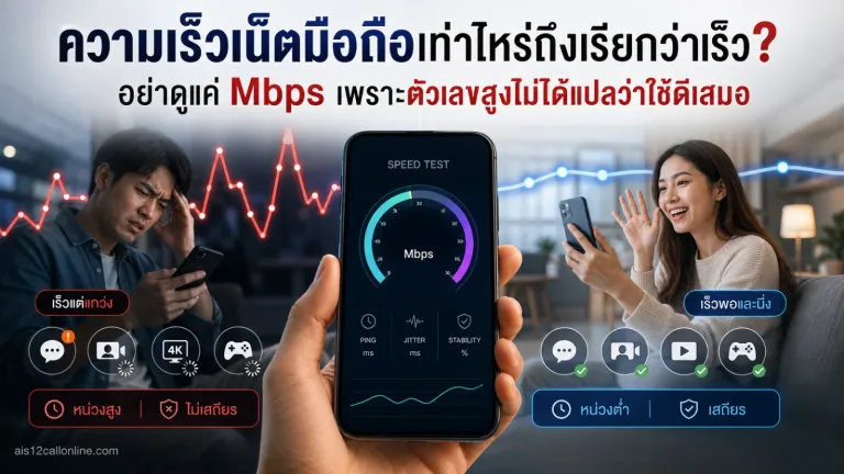 ภาพประกอบเนื้อหาเรื่อง ความเร็วเน็ตมือถือเท่าไหร่ถึงเรียกว่าเร็ว? อย่าดูแค่ Mbps เพราะตัวเลขสูงไม่ได้แปลว่าใช้ดีเสมอ