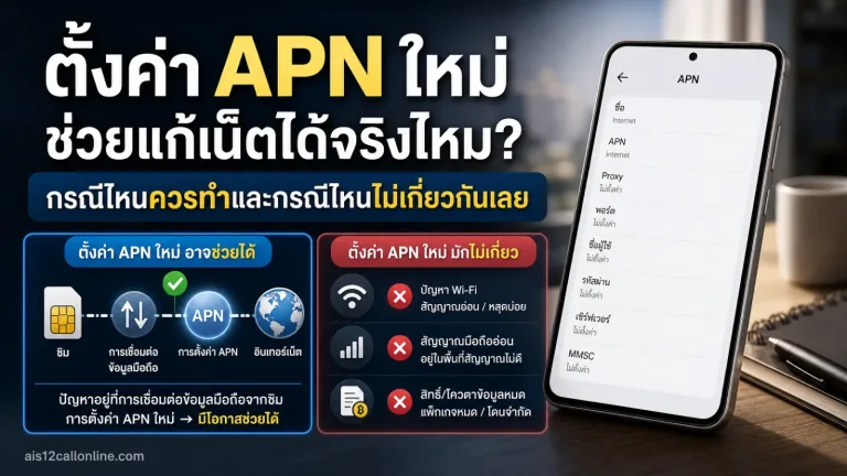 ภาพประกอบเชิงบรรณาธิการเกี่ยวกับ ตั้งค่า APN ใหม่ช่วยแก้เน็ตได้จริงไหม? กรณีไหนควรทำและกรณีไหนไม่เกี่ยวกันเลย